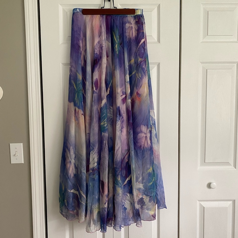 Chicwish Watercolor High Wasted Skirt XL